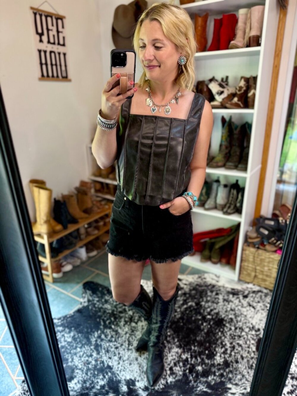 Mackley Leather Corset Tank Top ✙NWT✙